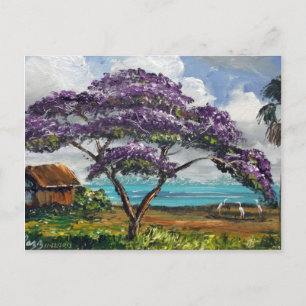 Tropische Jacaranda Tree Art Briefkaart