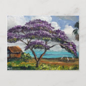 Tropische Jacaranda Tree Art Briefkaart (Voorkant)