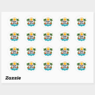 Tropische Jacht op de Zon Cartoon Sticker
