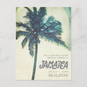Tropische Jamaica Destination Wedding Save the Dat Aankondigingskaart (Voorkant)