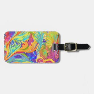 Tropische jaren 70 stijl psychedelisch bagagelabel