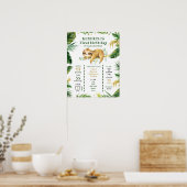 Tropische jongen Sloth First Birthday Sign. Poster (Keuken)