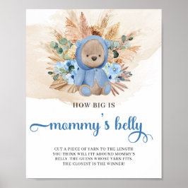 Tropische jongen Teddy beer Hoe groot is mama's bu Poster