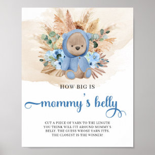 Tropische jongen Teddy beer Hoe groot is mama's bu Poster