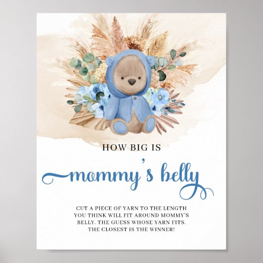 Tropische jongen Teddy beer Hoe groot is mama's bu Poster (Voorkant)