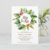 Tropische juffrouw aan Mrs. bridal doucheuitnodigi Kaart (Staand voorkant)