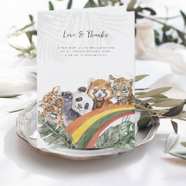 Tropische Jungle Baby Dieren | Baby Shower Bedankkaart
