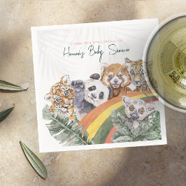 Tropische Jungle Baby Dieren | Baby Shower Servet