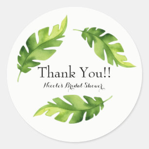 Tropische Jungle Bladeren Luau Zomer Feest Favor Ronde Sticker