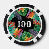 Tropische jungle bloemen Elegante verloving huweli Poker Chips (Achterkant)
