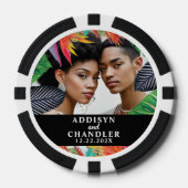Tropische Jungle Bloemen Elegante Verlovings Huwel Poker Chips (Voorkant)