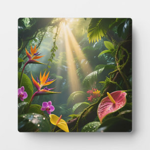 Tropische Jungle Bloemen Fotoplaat