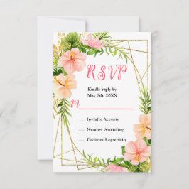 Tropische Jungle met Loof Huwelijk RSVP Kaartje