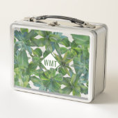 Tropische Jungle Moderne Monogram Metaal Lunchbox (Voorkant)