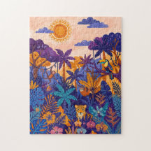 Tropische Jungle Puzzel – Amber & Indigo