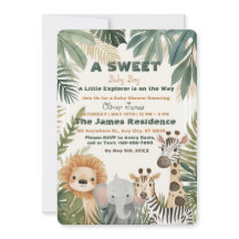 Tropische Jungle Safari Baby Boy Shower Uitnodigin