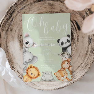 Tropische Jungle Safari Baby Shower Dieren  Kaart
