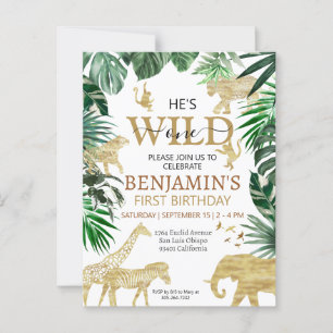 Tropische Jungle Safari Dieren Verjaardag Briefkaart