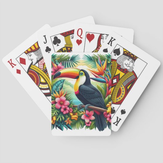 Tropische/Jungle Toekan vogel Pokerkaarten (Achterkant)