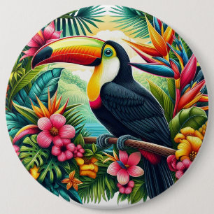 Tropische/Jungle Toekan vogel Ronde Button 6,0 Cm