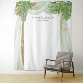 Tropische Jungle Trouwdecoratie Fotocabine Wandkleed (In situ)