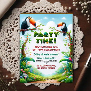Tropische Jungle Verjaardagsfeest Uitnodiging voor
