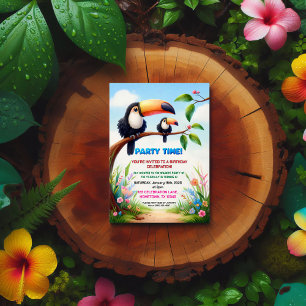 Tropische Jungle Verjaardagsuitnodiging voor Kinde Kaart