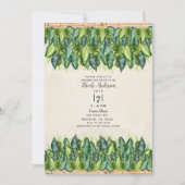 Tropische junglebladeren en bamboe bruidsdouche kaart (Voorkant)