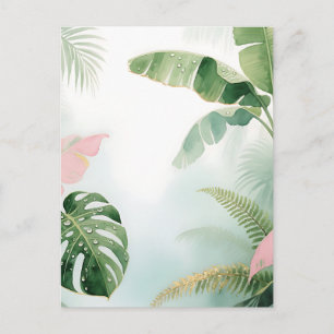 Tropische Junglebladeren Waterverf Briefkaart