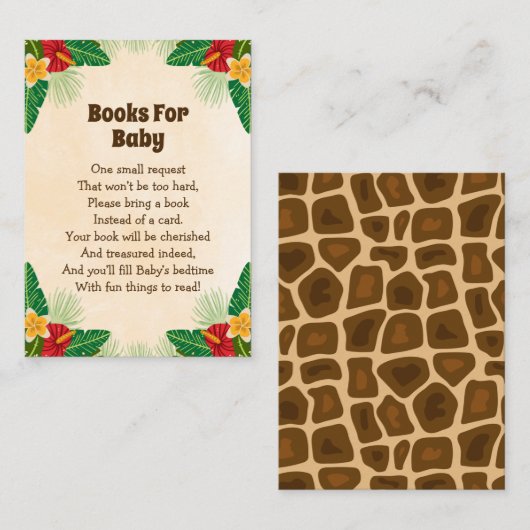Tropische Jungleboeken voor baby Informatiekaartje (Voorkant / Achterkant)