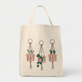 Tropische Jungleplanten Macrame Hanger Illustratie Tote Bag