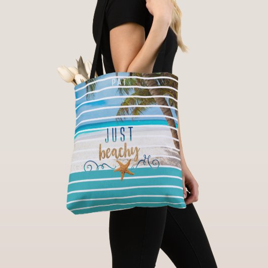 Tropische Just Beachy Beach Reizen Tote Bag (Dichtbij)