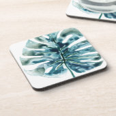 Tropische juwepalm bier onderzetter (Linkerzijde)