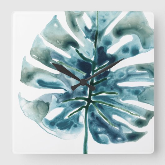 Tropische juwepalm vierkante klok (Voorkant)