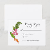 Tropische Kaart met bloedige bruiloft RSVP (Voorkant / Achterkant)