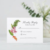 Tropische Kaart met bloedige bruiloft RSVP (Staand voorkant)