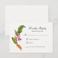 Tropische Kaart met bloedige bruiloft RSVP