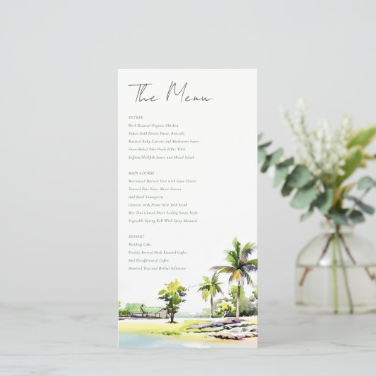 Tropische kaart van het kustpalm Trees Wedding Men (Staand voorkant)