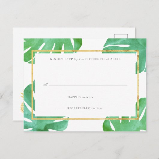 Tropische Kaarten met een tropische reactie (Voorkant / Achterkant)