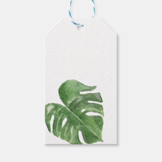 Tropische Kaasplant Blad Gift Tag Cadeaulabel (Voorkant)
