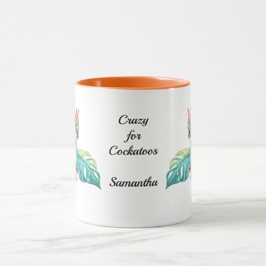 Tropische Kaketoe Exotische Papegaai Gepersonalise Mok (Midden)
