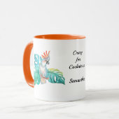 Tropische Kaketoe Exotische Papegaai Gepersonalise Mok (Voorkant links)