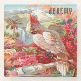  tropische kaketoe glazen onderzetter