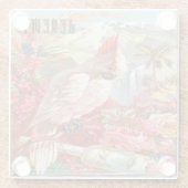  tropische kaketoe glazen onderzetter (Achterkant)