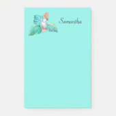 Tropische kaketoe papegaai gepersonaliseerd 4x6 post-it® notes (Voorkant)