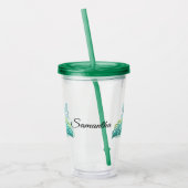 Tropische kaketoe papegaai gepersonaliseerd acryl drinkbeker (Links)