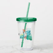 Tropische kaketoe papegaai gepersonaliseerd acryl drinkbeker (Achterkant)