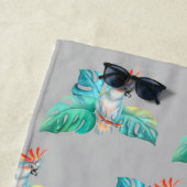 Tropische kaketoe papegaai gepersonaliseerde stran strandlaken (In situ)