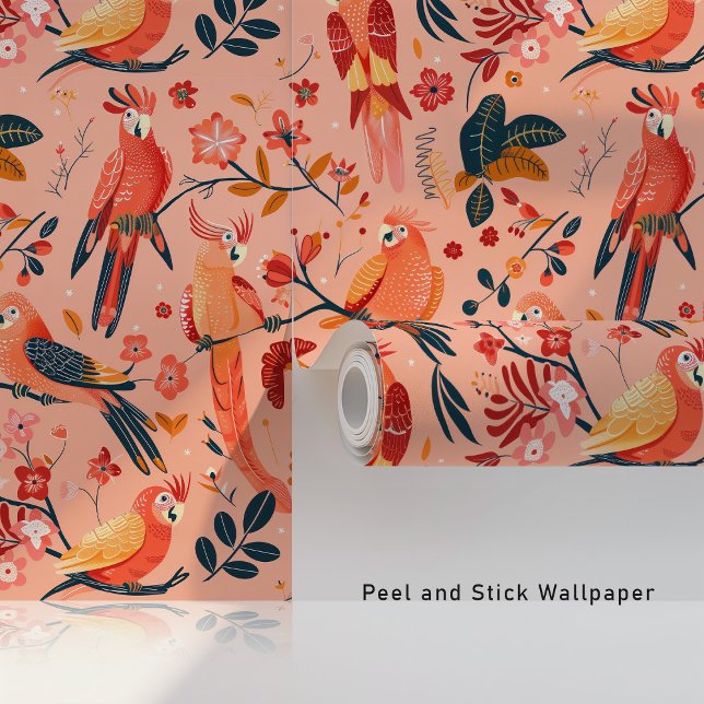 Tropische kaketoes in Bloem Wallpapers Behang (Creator heeft geüpload)