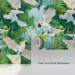 Tropische kaketoes in het Paradijs Behang